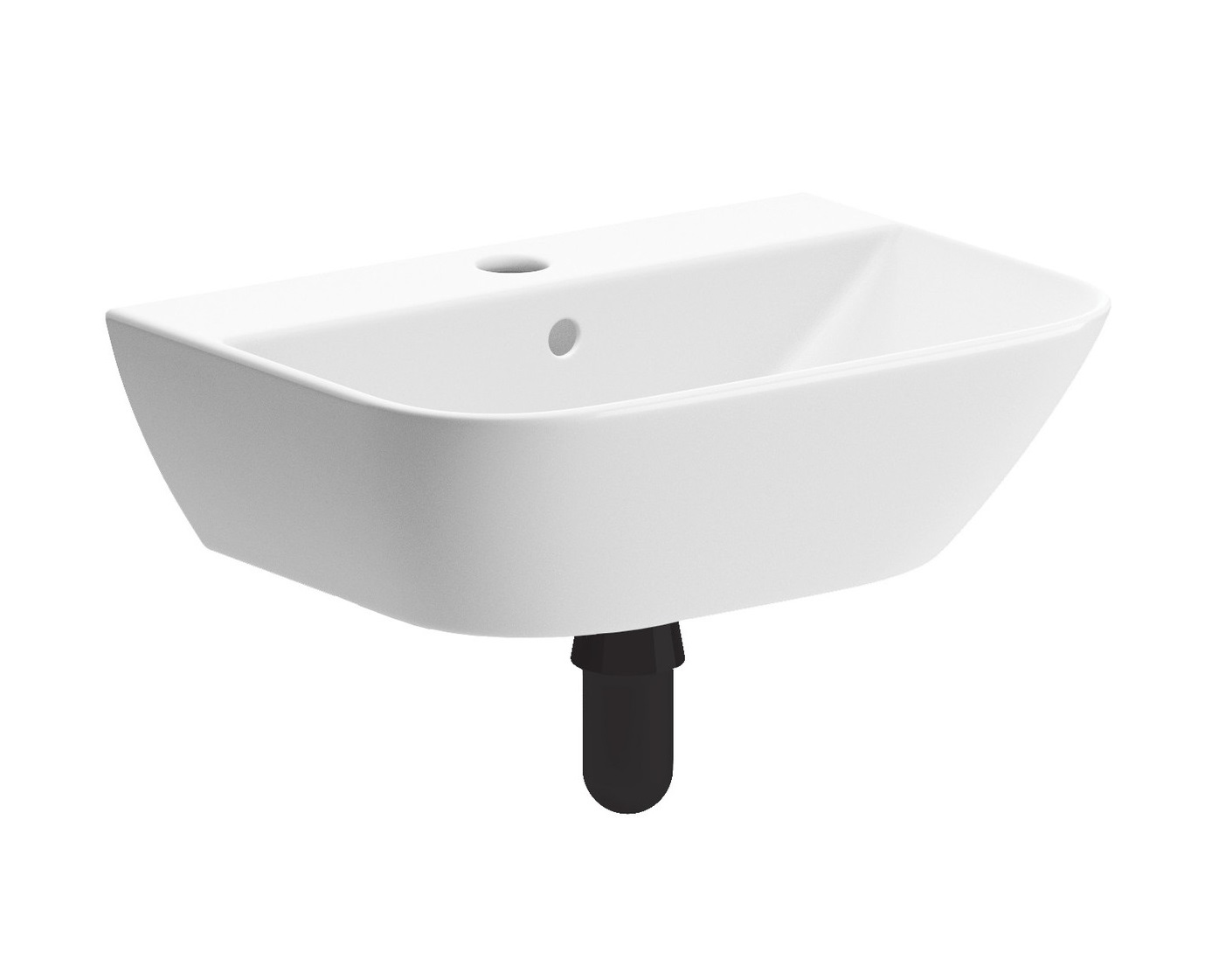MyBathrooms Bailey 450x320mm 1TH Cloakroom Basin & Black Bottle Trap