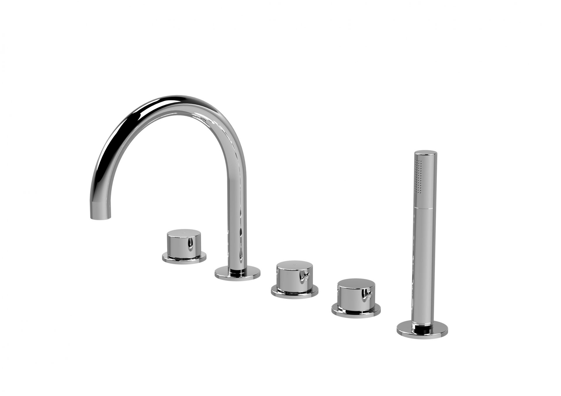 Nuie Lux Steeple 5TH Deck Mounted Bath Shower Mixer (C Spout) – Chrome