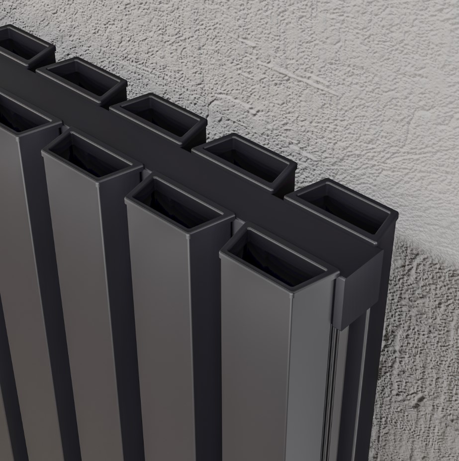 Kartell Hamilton Designer Vertical Double Aluminium Radiator – Textured Grey