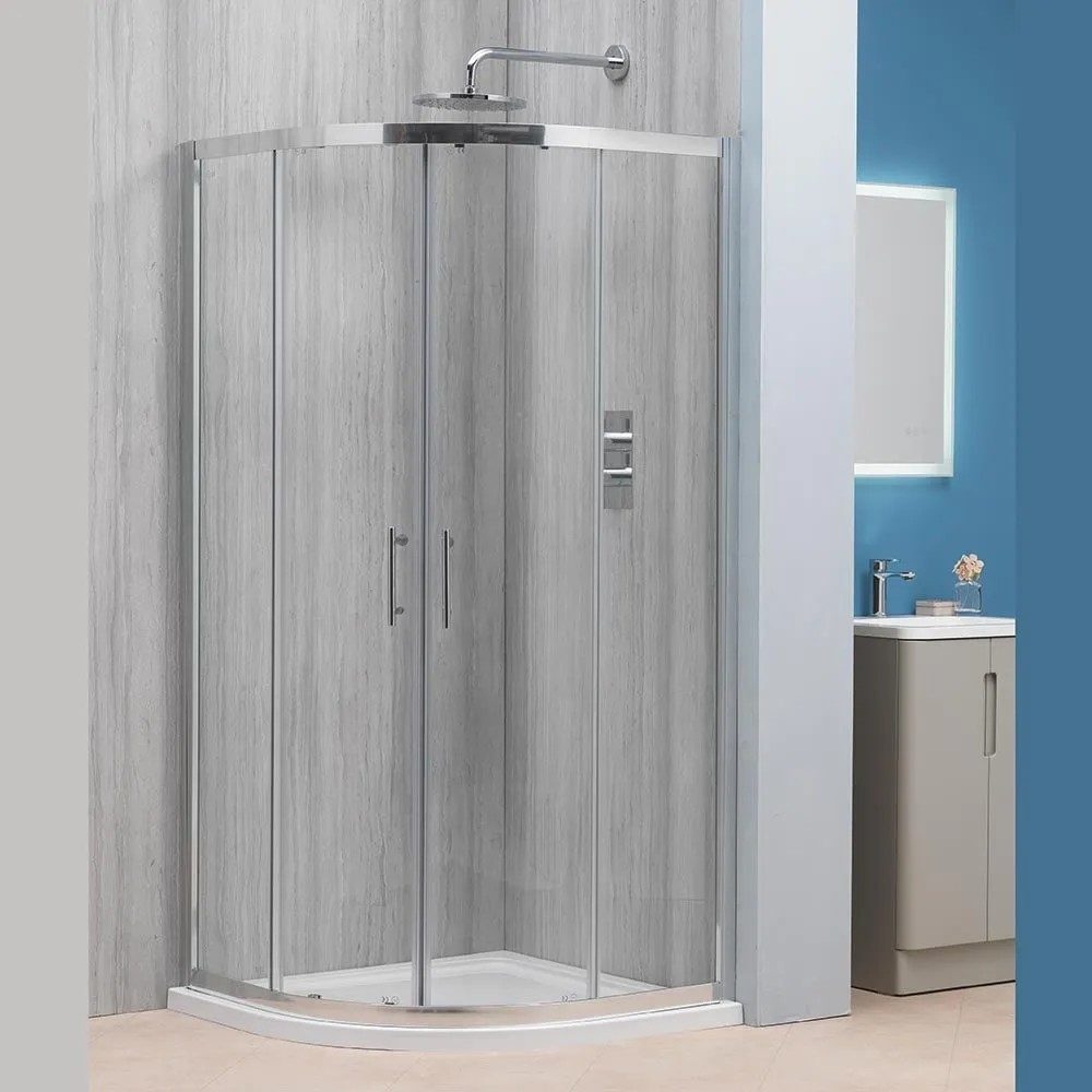 Qualitex Alpha 6mm 2 Door Quadrant Shower Enclosure – Chrome