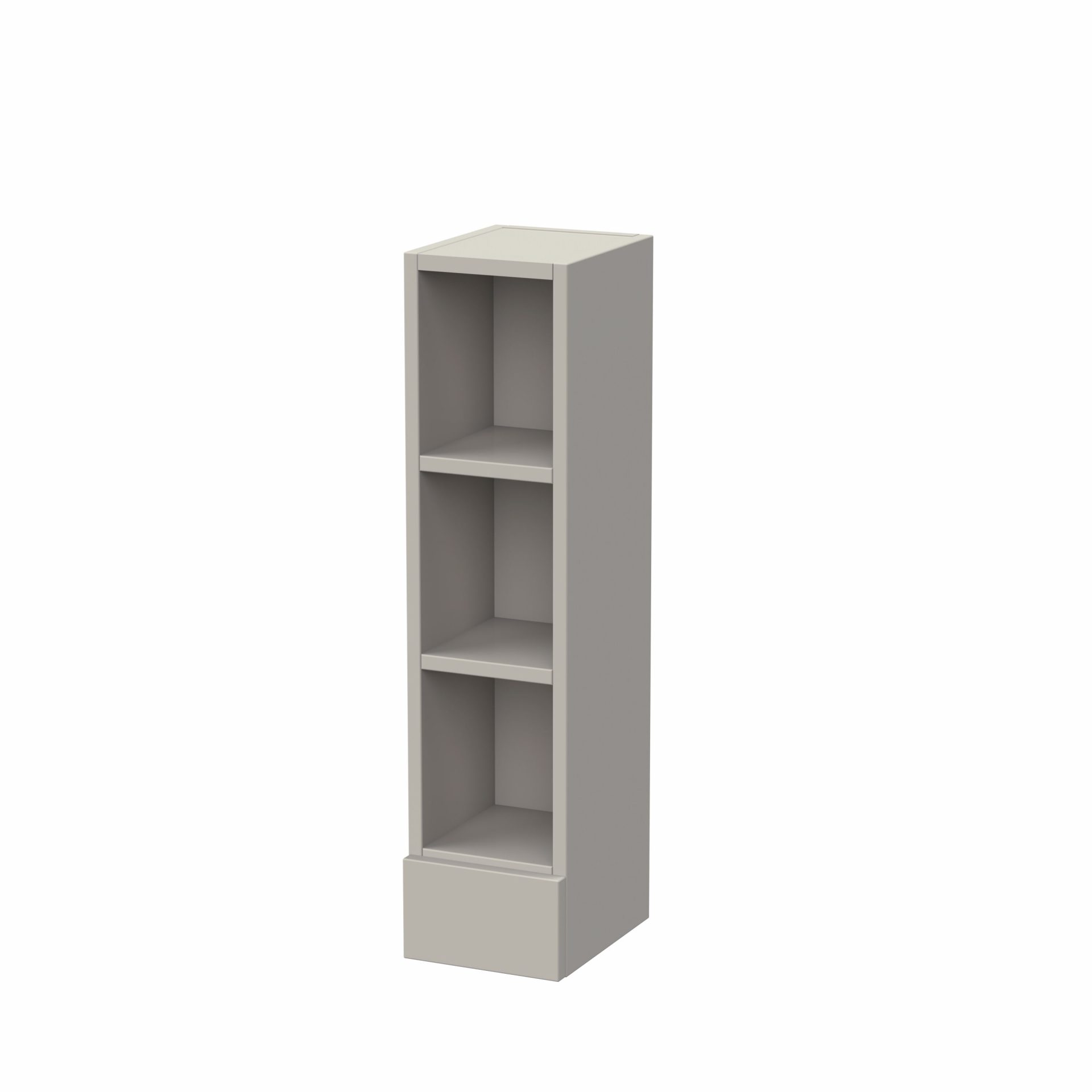Nuie Lux Krest 200mm Slim Floorstanding Open Shelf Unit – Pebble Grey