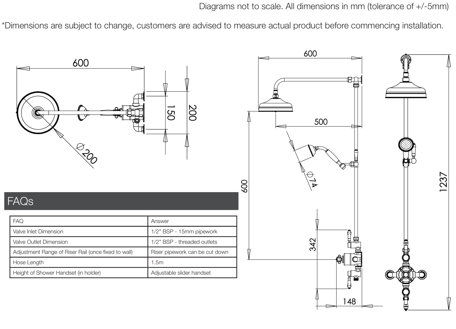 Roper Rhodes Cranborne Dual Function Shower System with Overhead Shower & Handset – Chrome