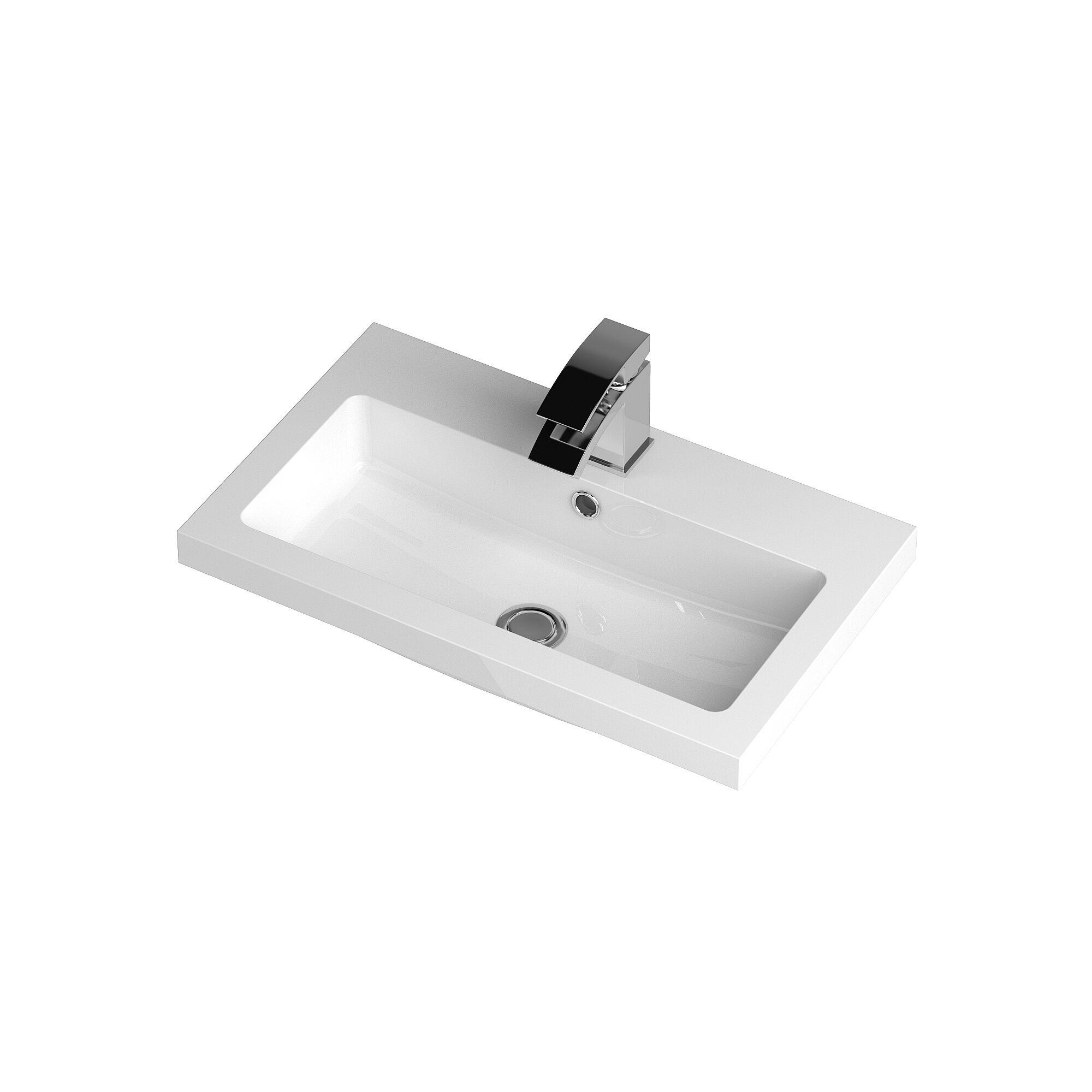 Nuie Lux 1TH 600mm Rectangular Polymarble Basin