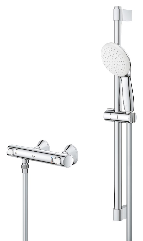 Grohe Grohtherm 500 Thermostatic Shower Mixer 1/2″ with Shower Set – Chrome