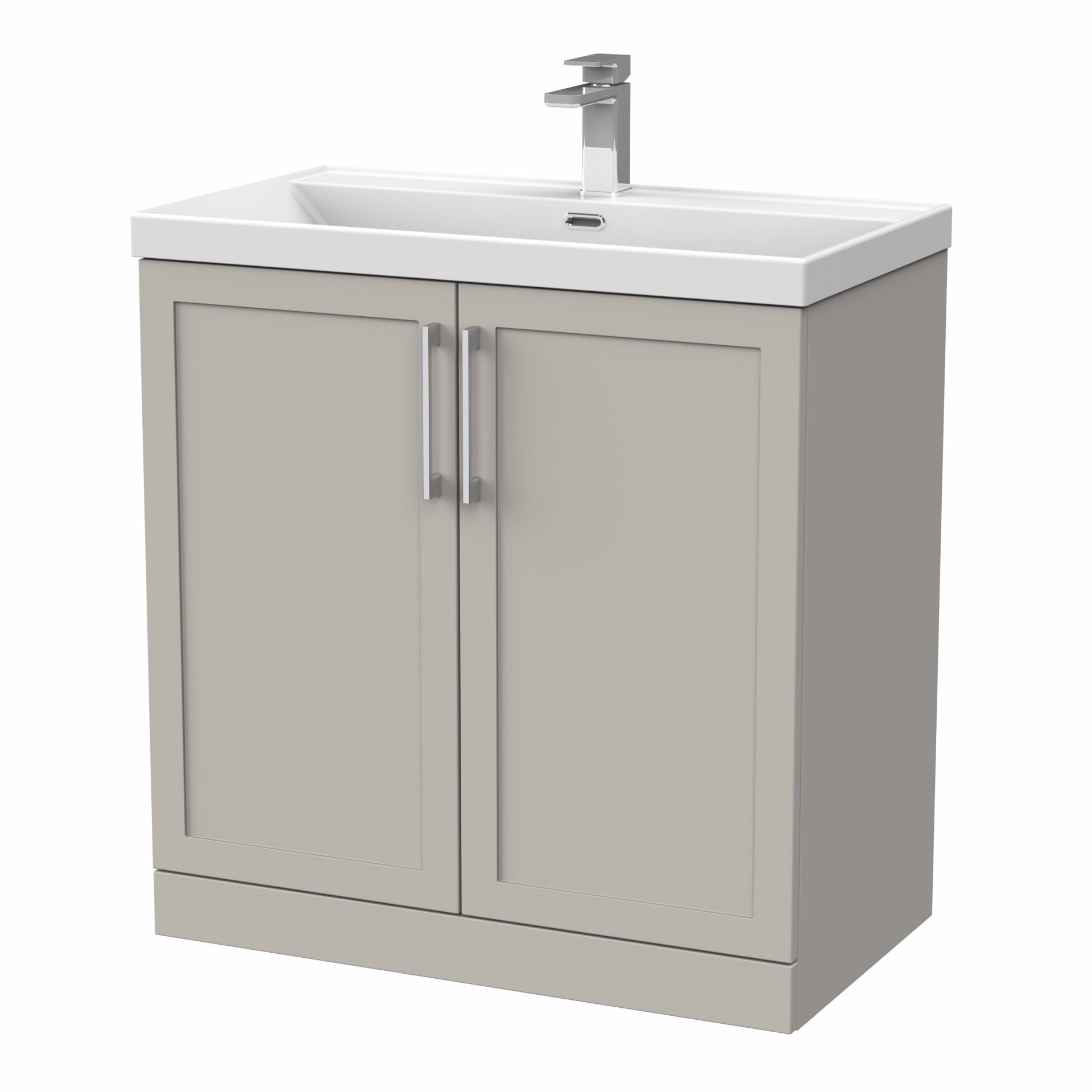 Nuie Lux Larck 800mm 2 Door Floorstanding Vanity Unit – Pebble Grey