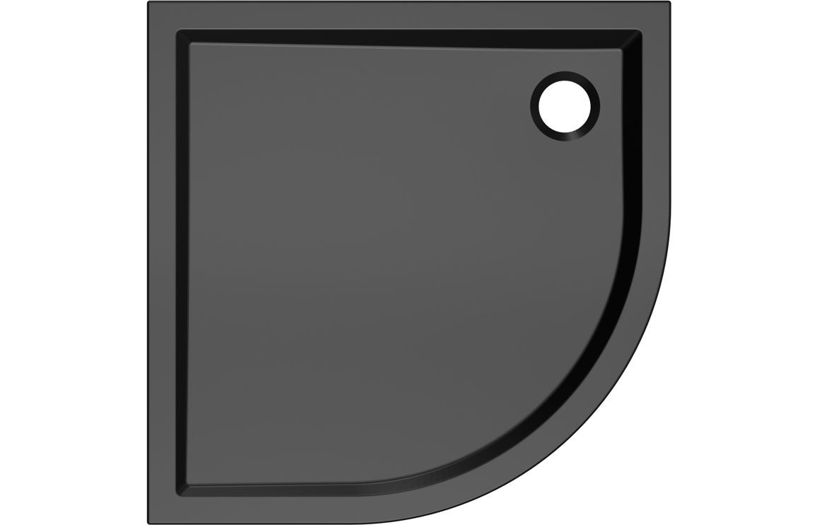 MyBathrooms Optimum 40mm Low Profile Quadrant Tray & Waste – Matt Black