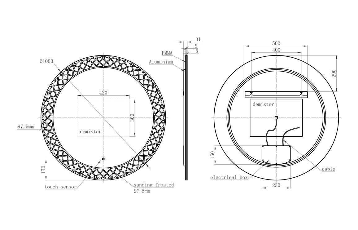 MyBathrooms Stazzano Round LED Mirror