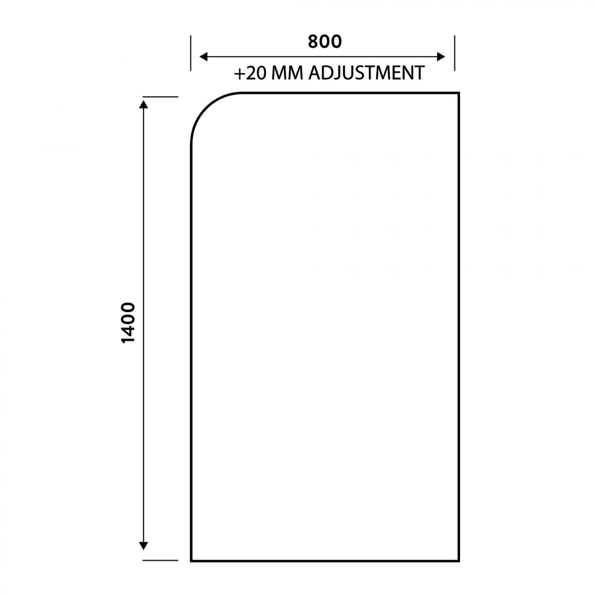 Scudo S6 Radius Edge 6mm Bath Screen – Matt Black
