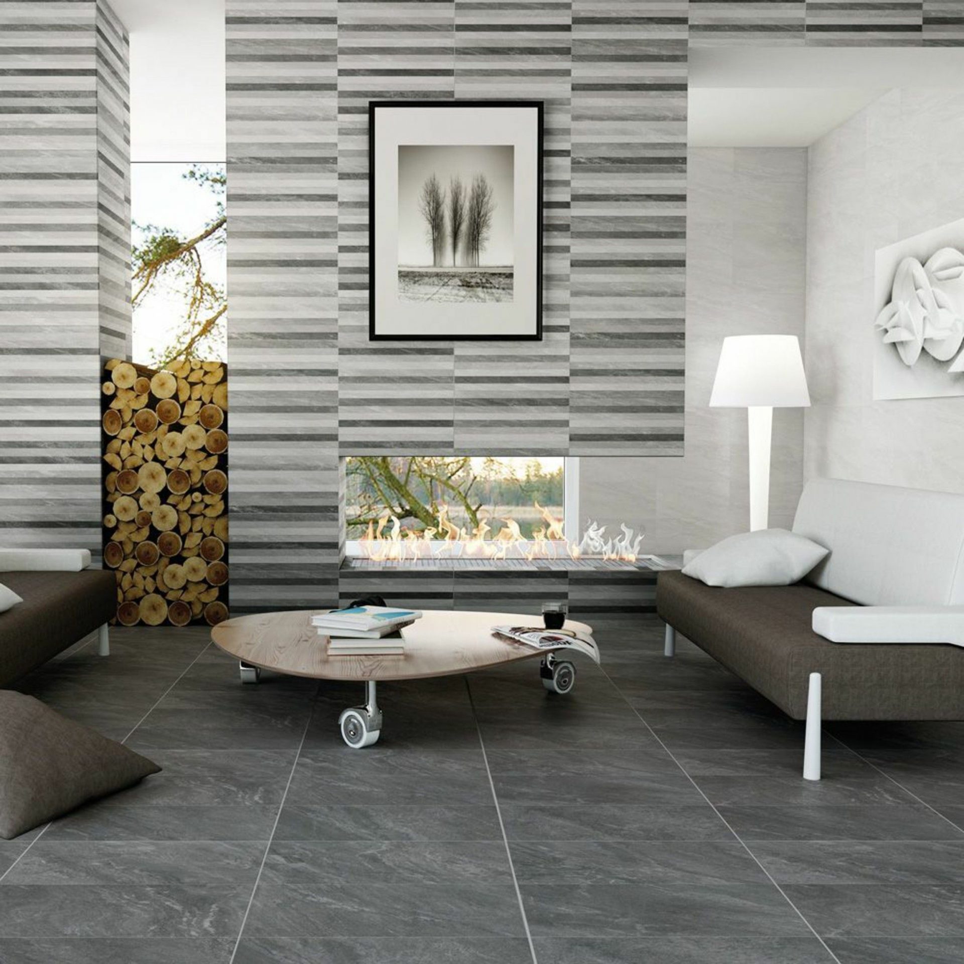 Safari Stone Effect Grafito Matt 303x613mm