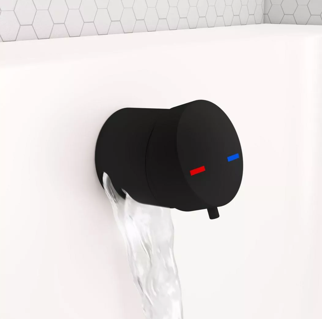 Eastbrook Bath Mixer Filler Tap with Push Button Waste – Matt Black