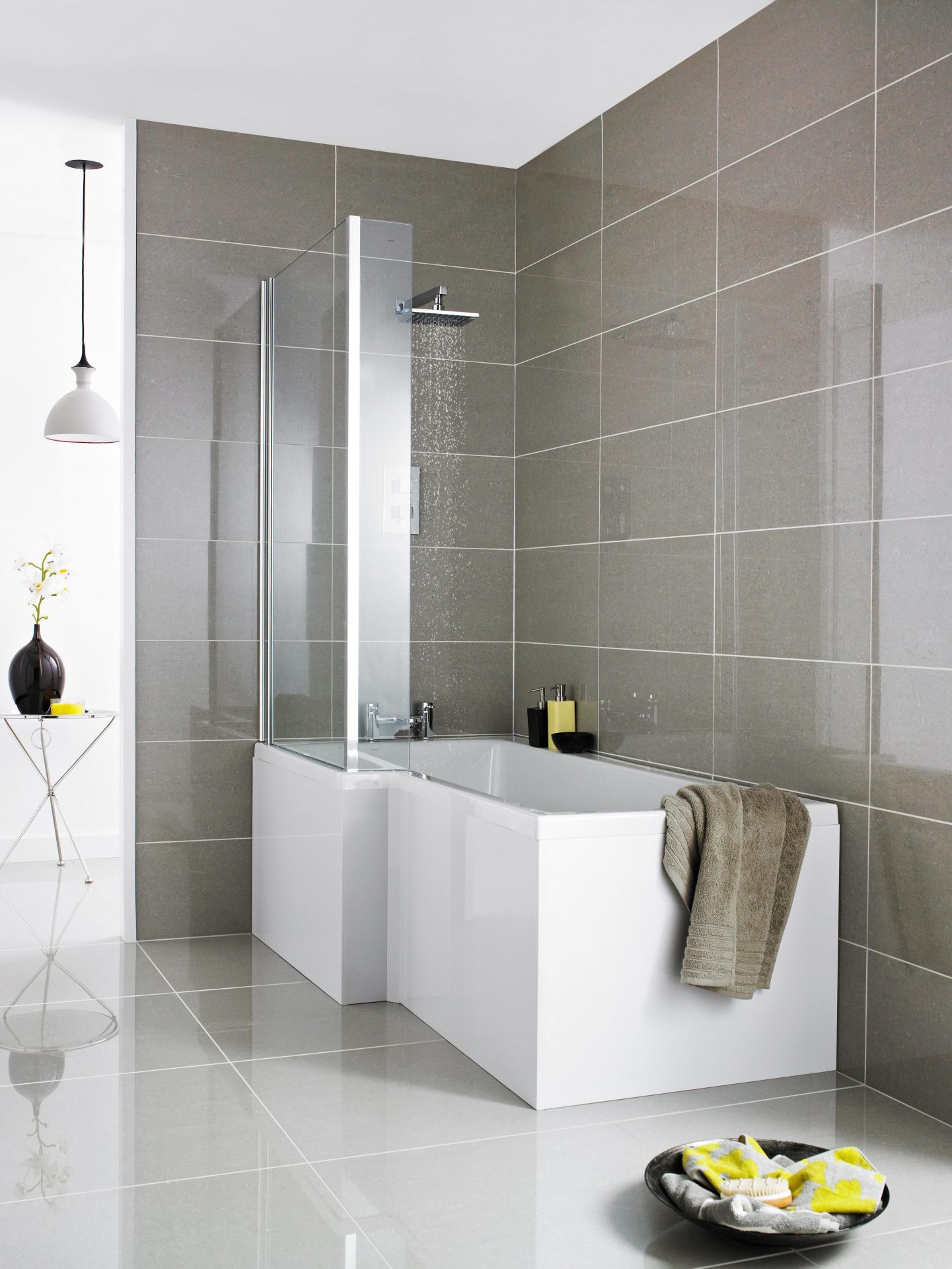 Hudson Reed Fusion 1700mm L-Shaped MDF Shower Bath Front Panel – Gloss White