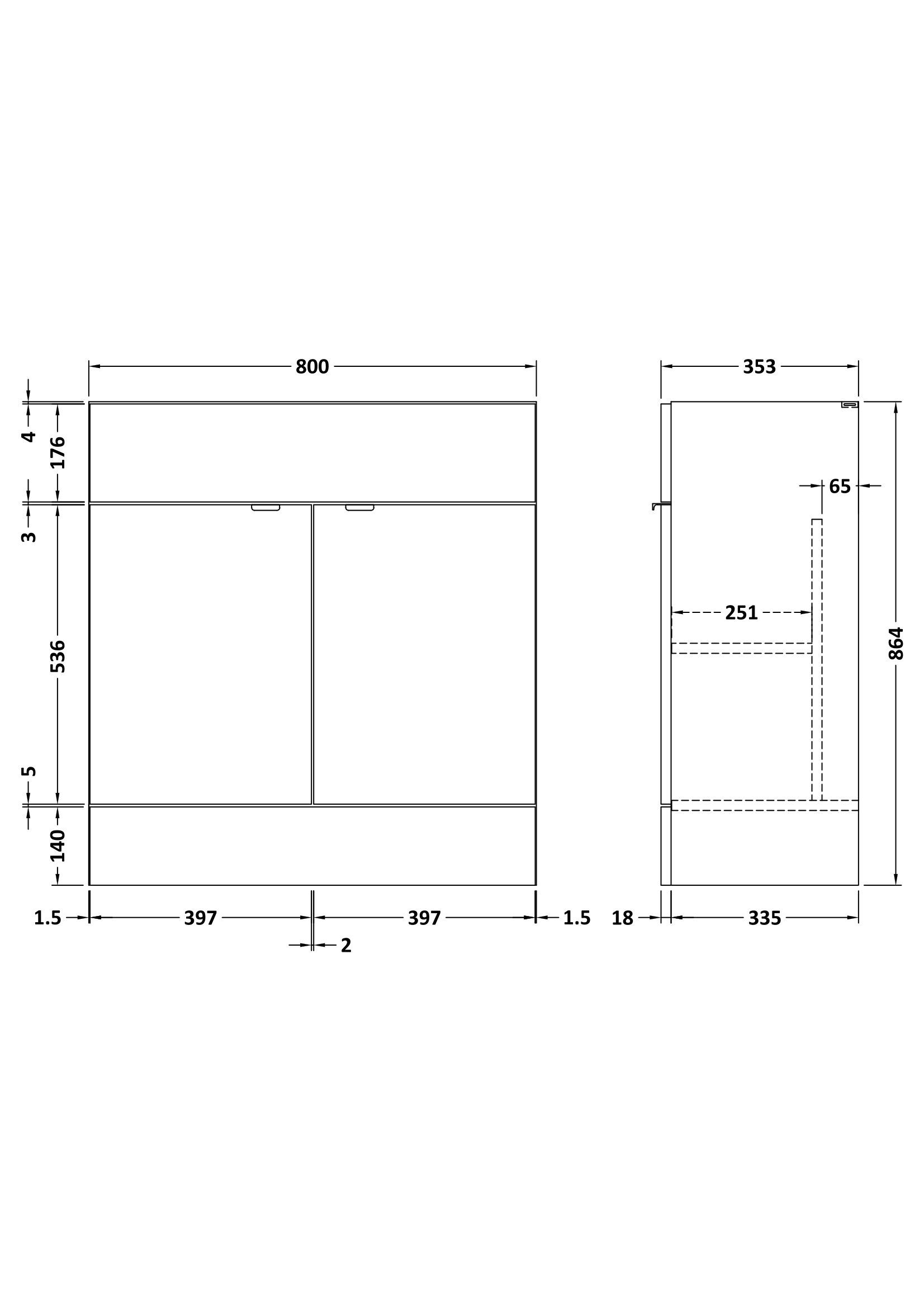 Hudson Reed Fusion Full Depth 800mm 2 Door Floor Standing Vanity Unit – Gloss White