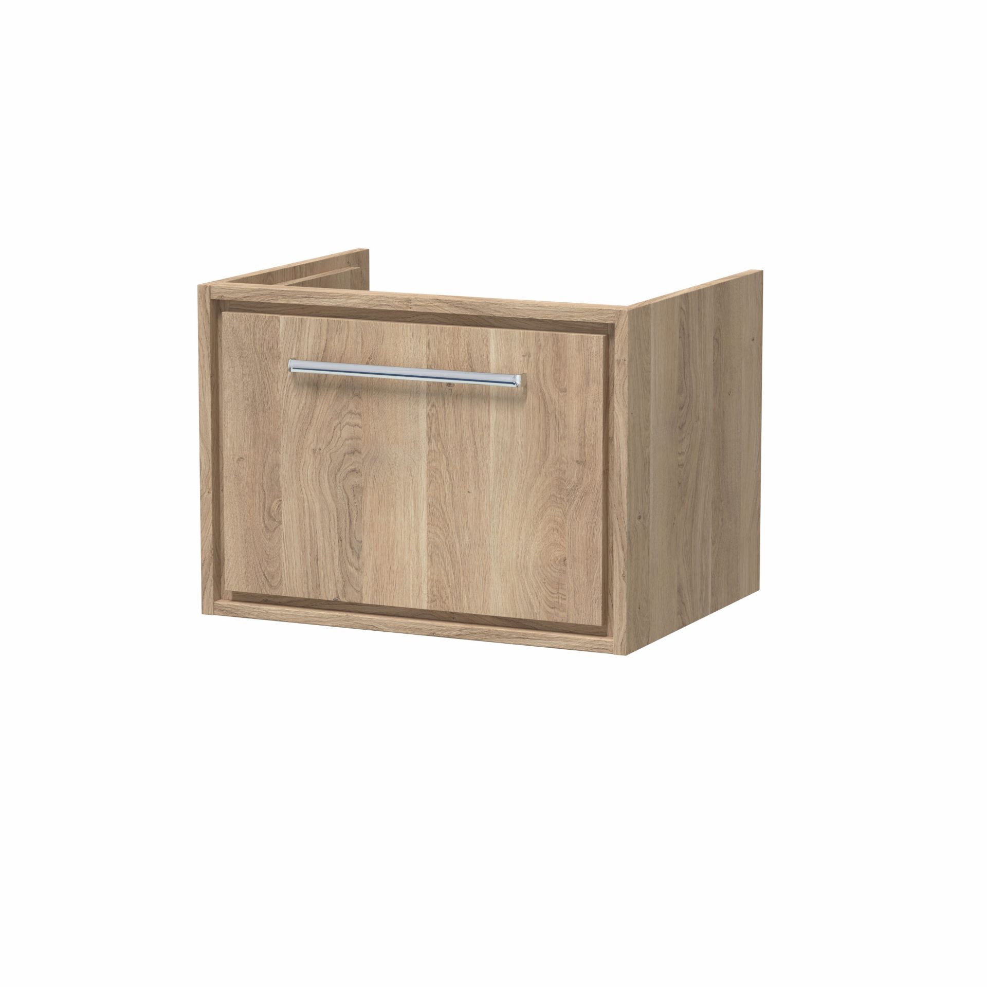 Hudson Reed Lille 600mm 1 Drawer Wall Hung Vanity Unit & Optional Basin – Bleached Oak