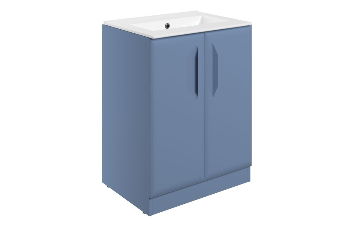 MyBathrooms Murillo 615mm 2 Door Floorstanding Unit & 0TH Basin – Matt Misty Blue