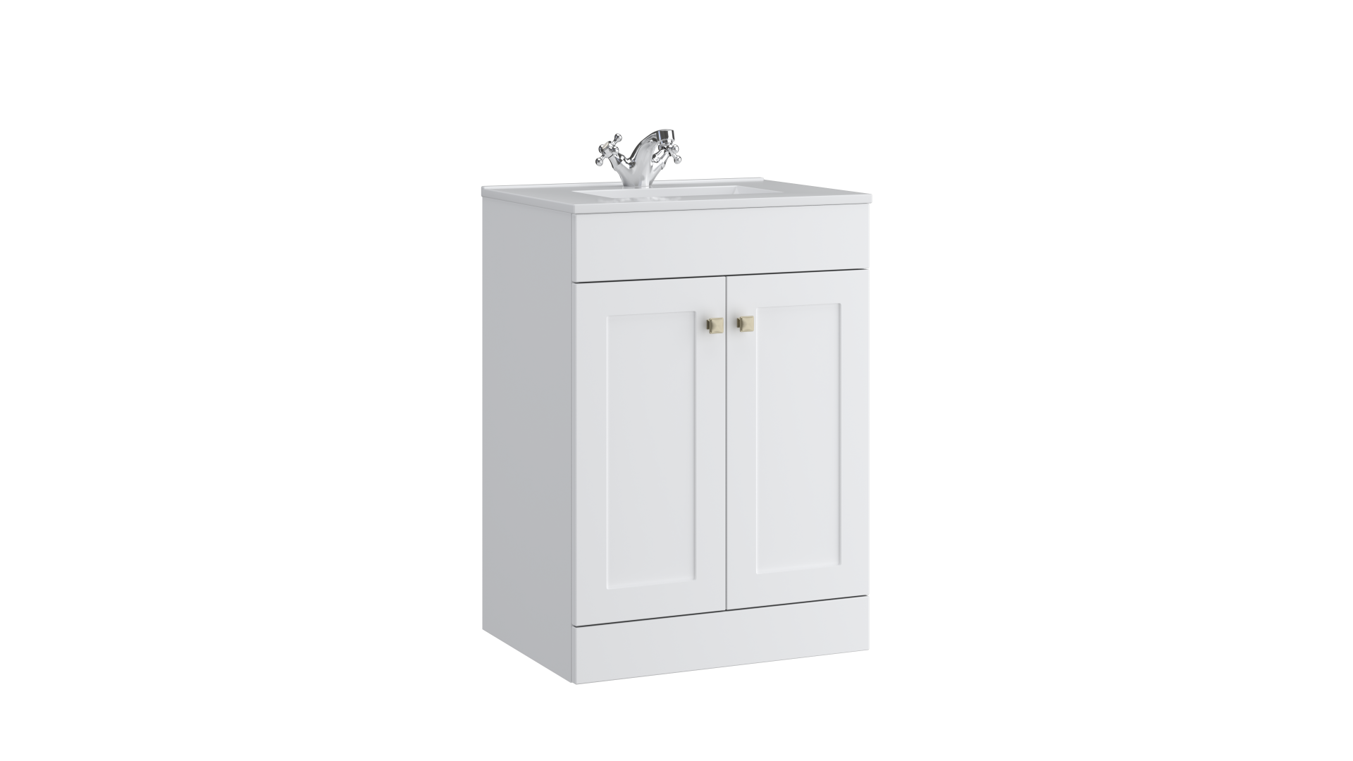 Kartell Sanctuary 500mm 2 Door Floor Standing Unit & Basin – Matt White