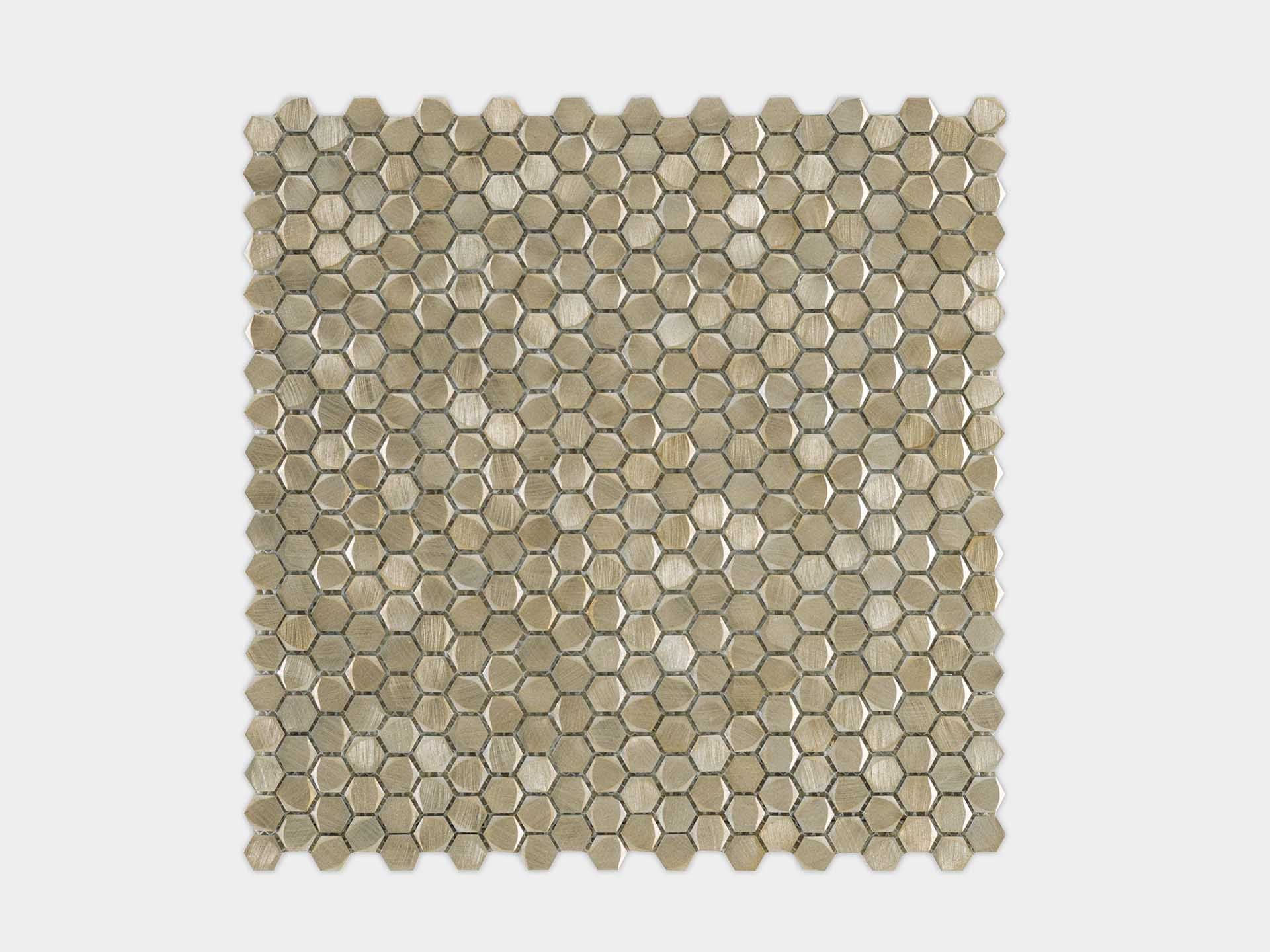 Porcelanosa L’Antic Colonial Gravity Aluminium Hexagon Gold Mosaic 30.7X30.4