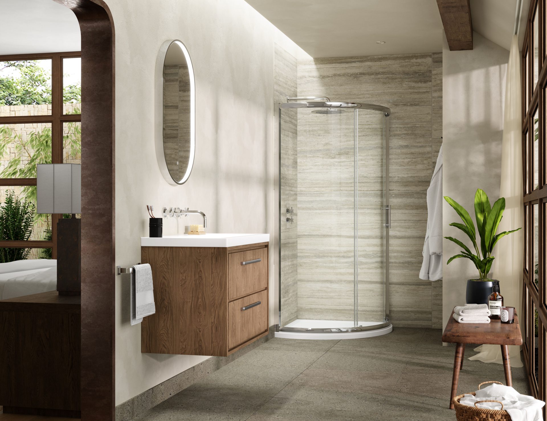 Hudson Reed Pacific 860mm Single Entry Quadrant Shower Enclosure – 6mm Glass – Chrome