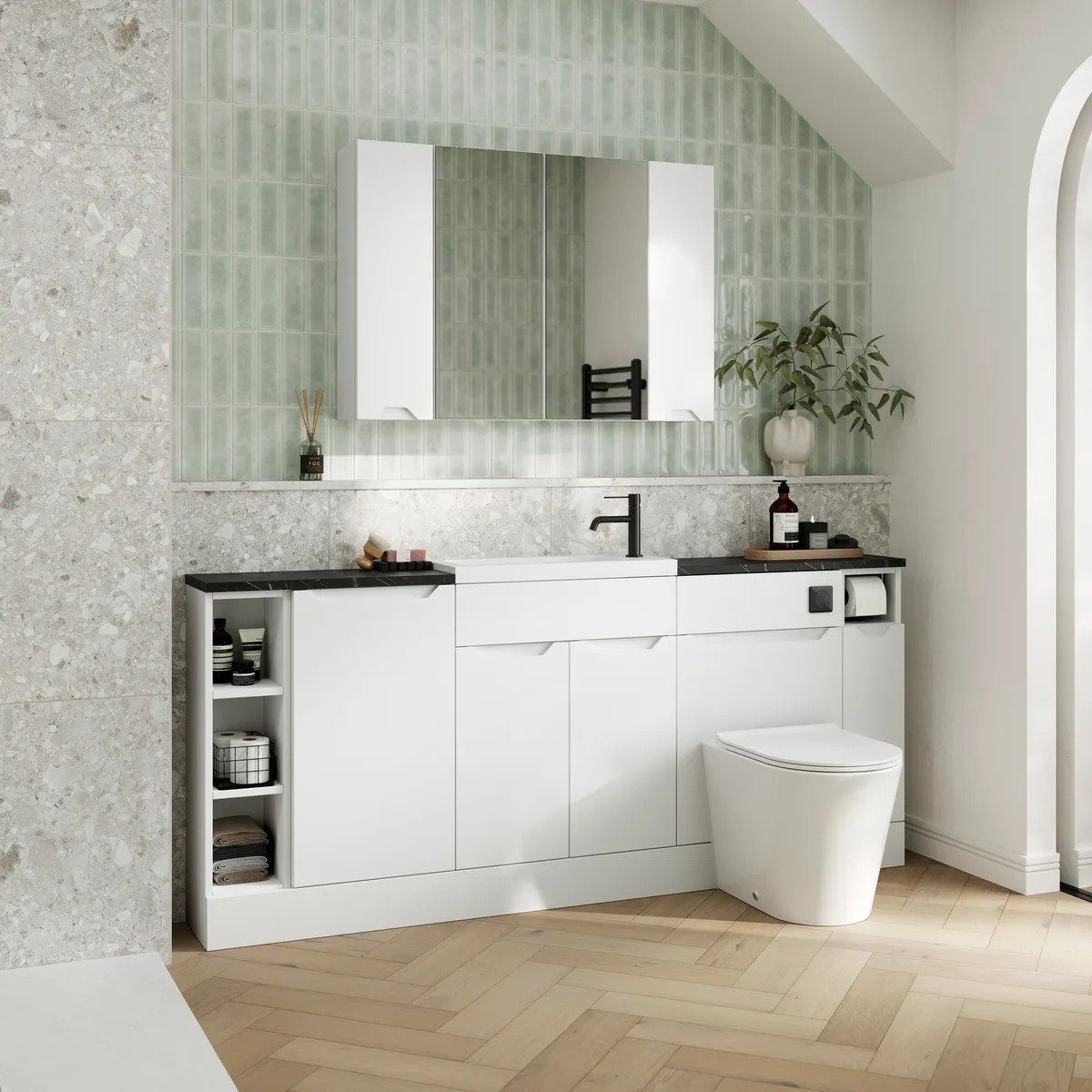 Nuie Lux Loave 600mm 2 Drawer Standard Floorstanding Unit – Matt White