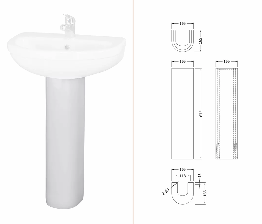 Bathroom Suite – Toilet, Cistern, Seat, Basin and Pedestal