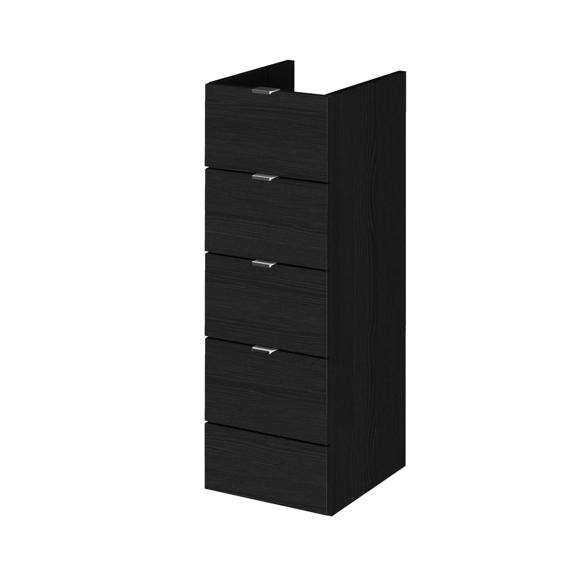 Hudson Reed Fusion Full Depth 300mm 4 Drawer Floor Standing Unit – Charcoal Black