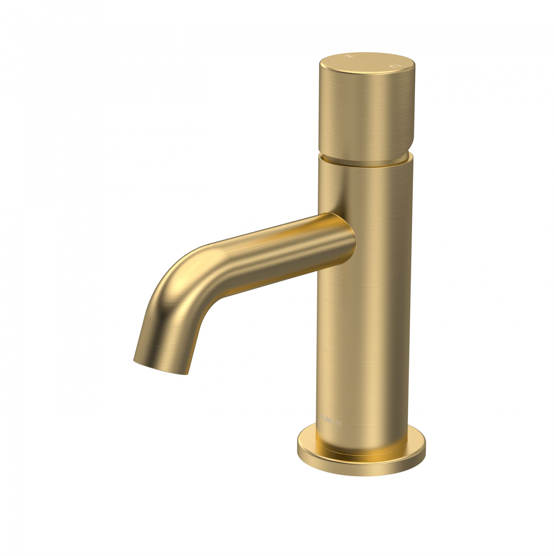 Nuie Lux Steeple Mini Mono Basin Mixer with Waste – Brushed Brass
