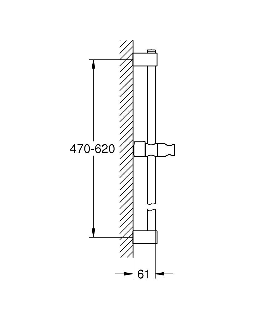 Grohe Tempesta 600mm Shower Rail – Chrome