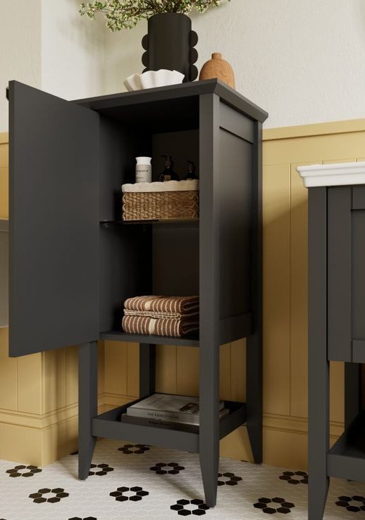 MyBathrooms Fonte 650mm 1 Drawer Floor Standing Unit & Basin – Matt Anthracite