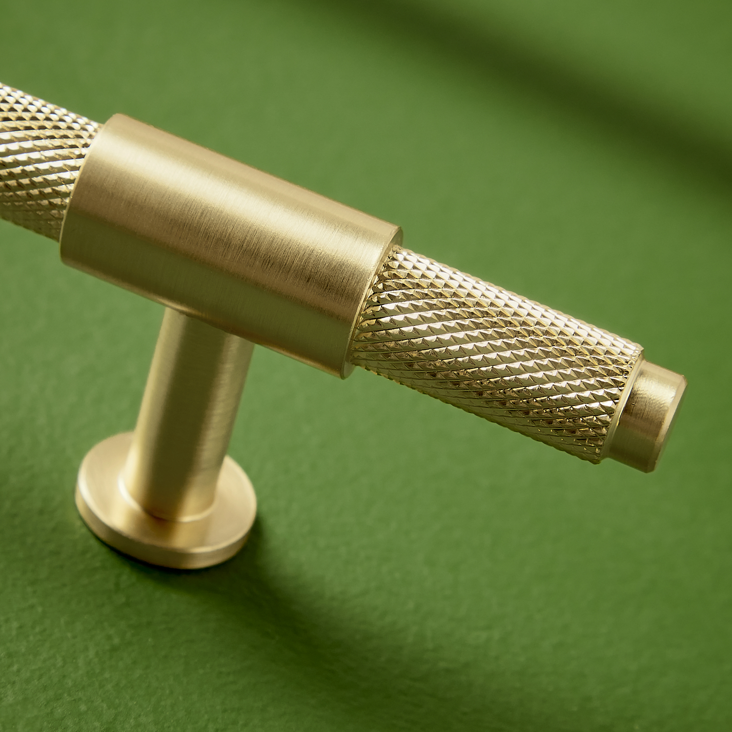 Knurled T Bar 95mm Handle Brushed Brass Get My Taps