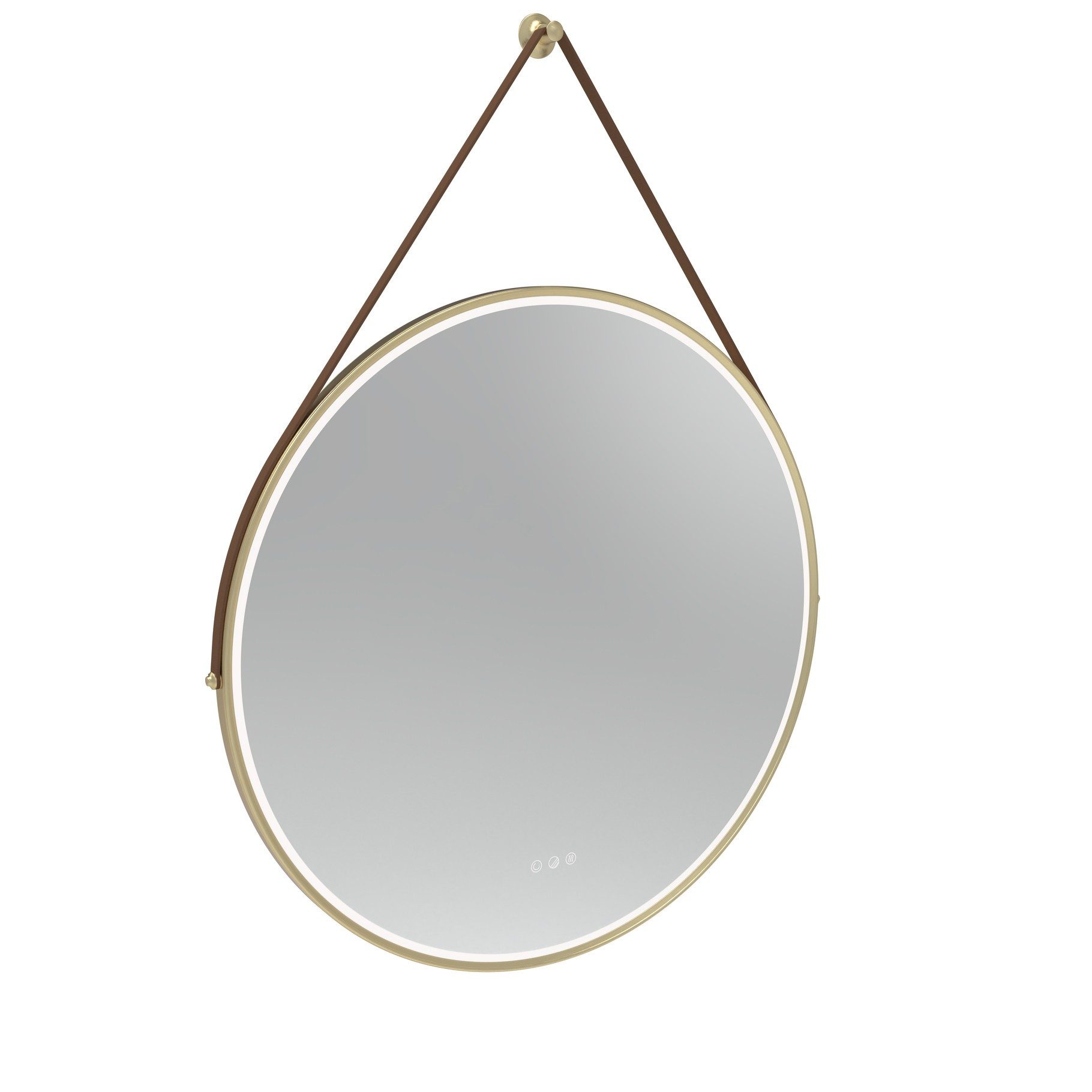 Tavistock Alderbury 800mm Illuminated Circular Mirror – Brushed Brass – Wall Brackets (Supplied as a Pair)