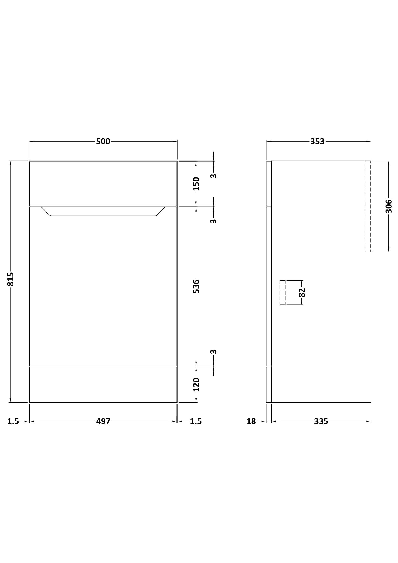Nuie Lux Loave 500mm Standard Floorstanding WC Unit – Matt White