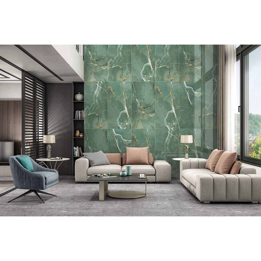 Onyx Prime 60×120 Verde Polished Porcelain Tile