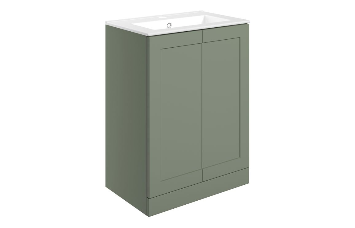 MyBathrooms Matera 615mm 2 Door Floor Standing Unit & Basin – Matt Reed Green
