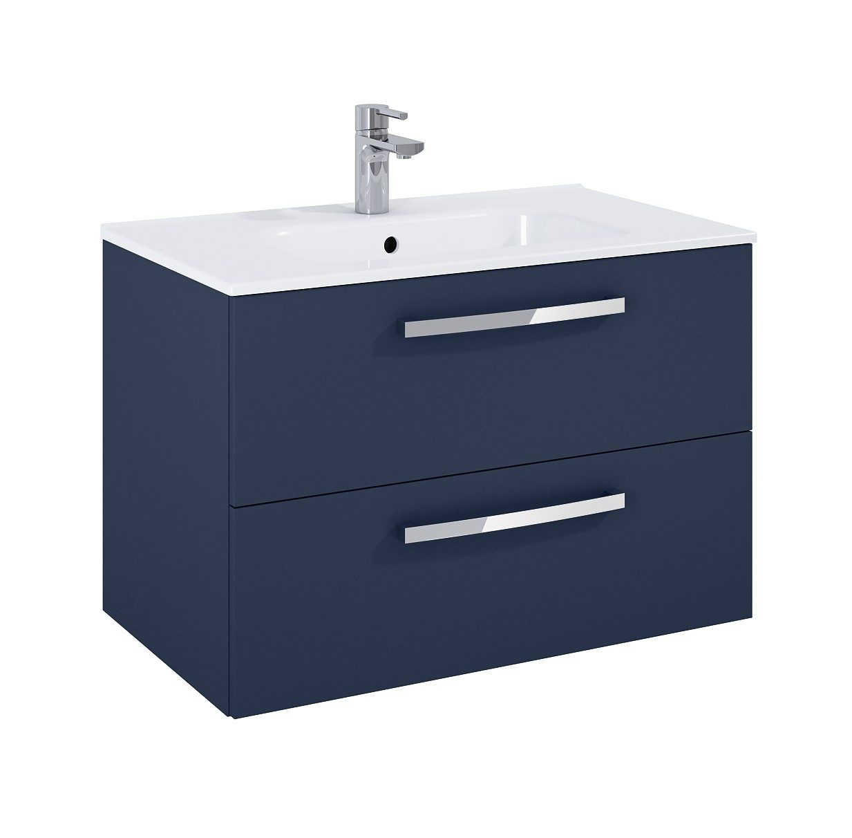 Aqua Aquatrend 800mm 2 Drawer Wall Hung Unit & Basin – Matt Navy