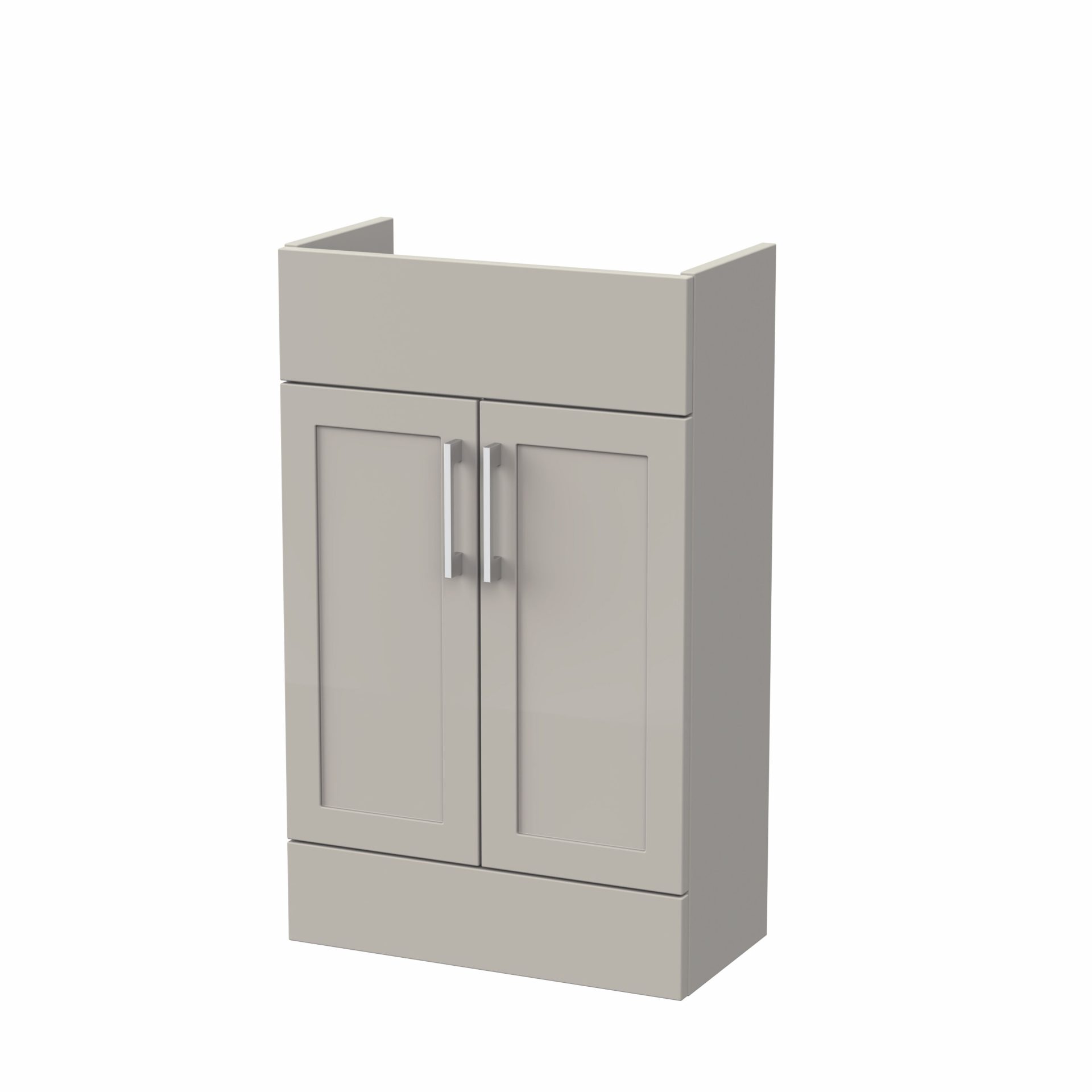 Nuie Lux Fable 500mm 2 Door Slim Floorstanding Unit – Pebble Grey