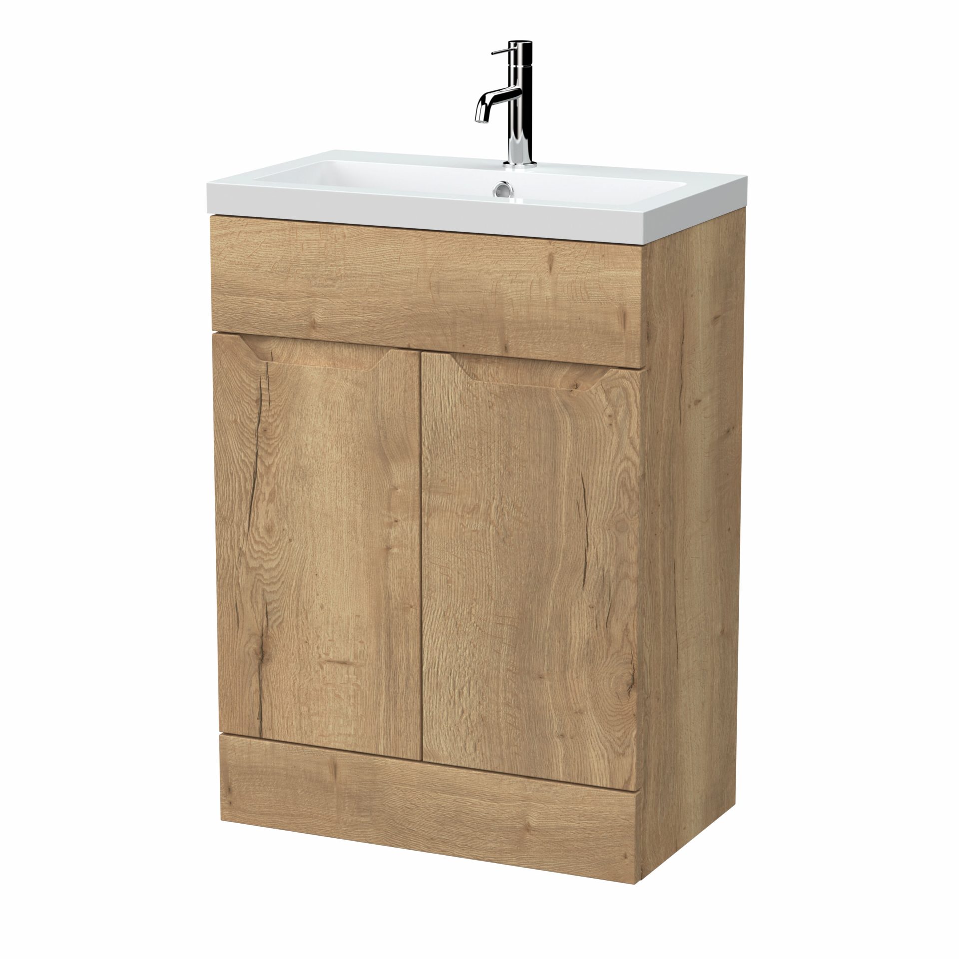 Nuie Lux Loave 600mm 2 Door Standard Floorstanding Unit – Autumn Oak