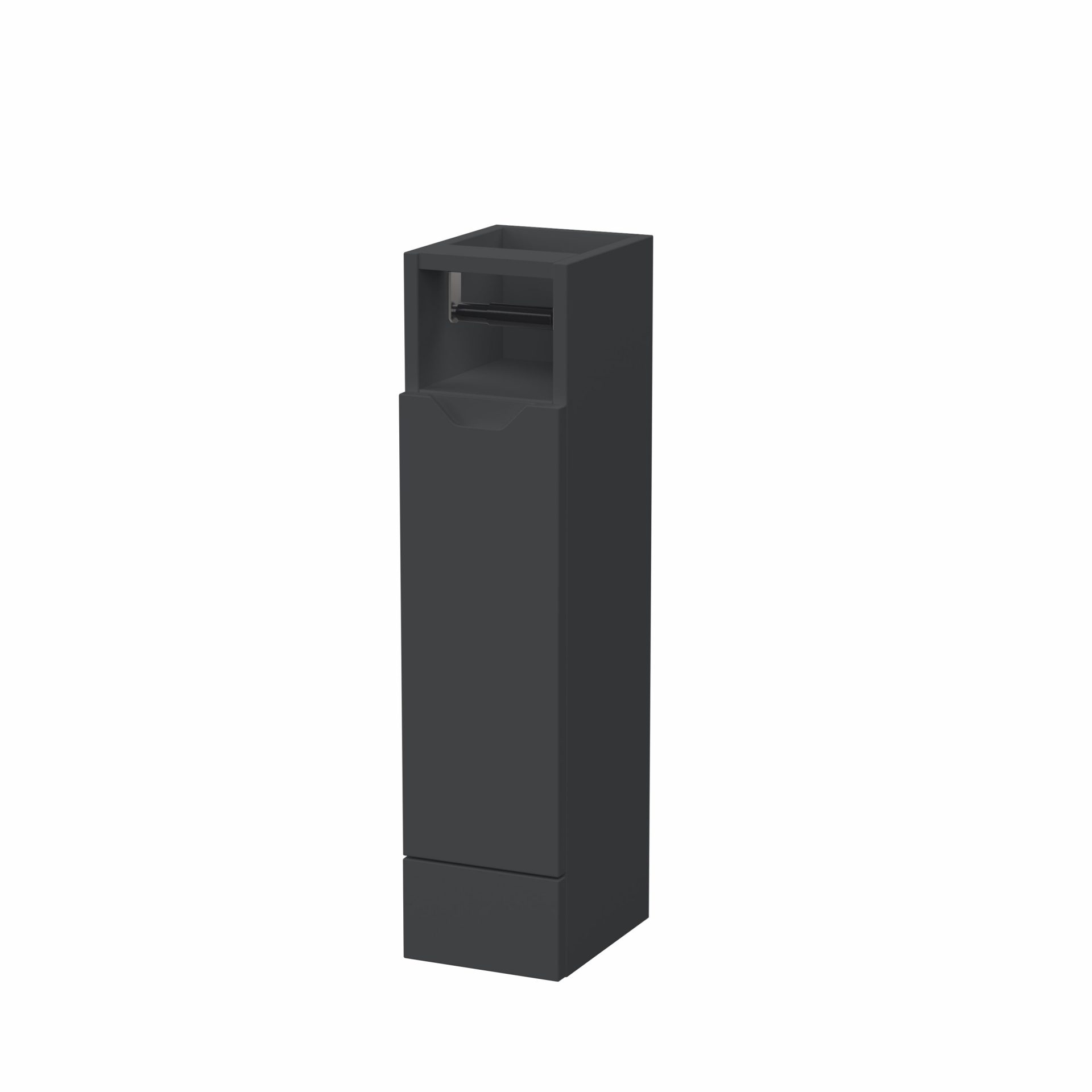 Nuie Lux Loave 200mm Slim Floorstanding Toilet Roll Unit – Soft Black