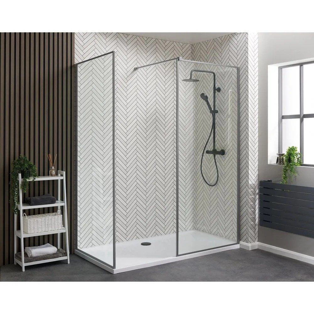 Qualitex Genesis Deluxe Walk-In Panel – Gunmetal Grey