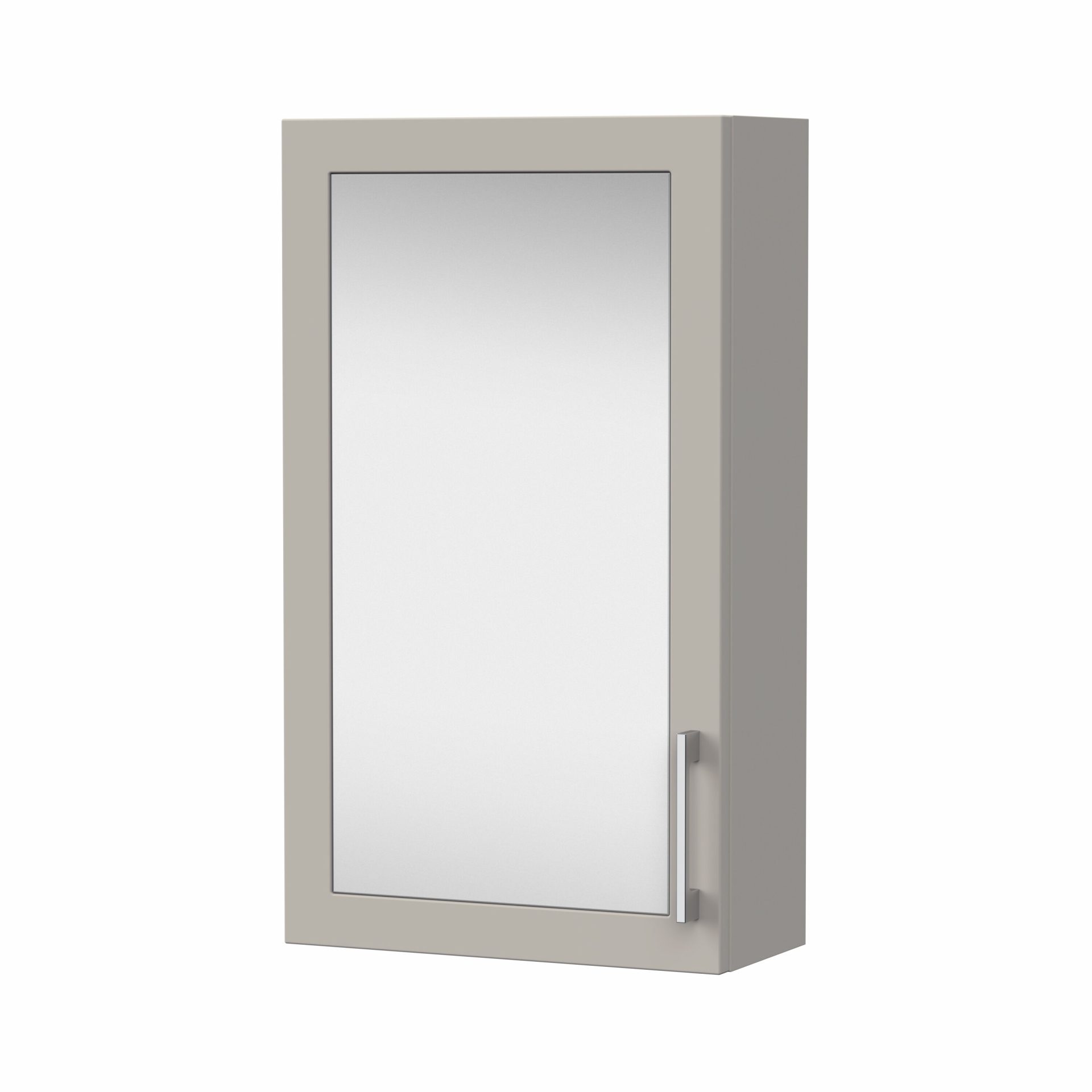 Nuie Lux Fable 400mm 1 Door Wall Mirror Cabinet – Pebble Grey