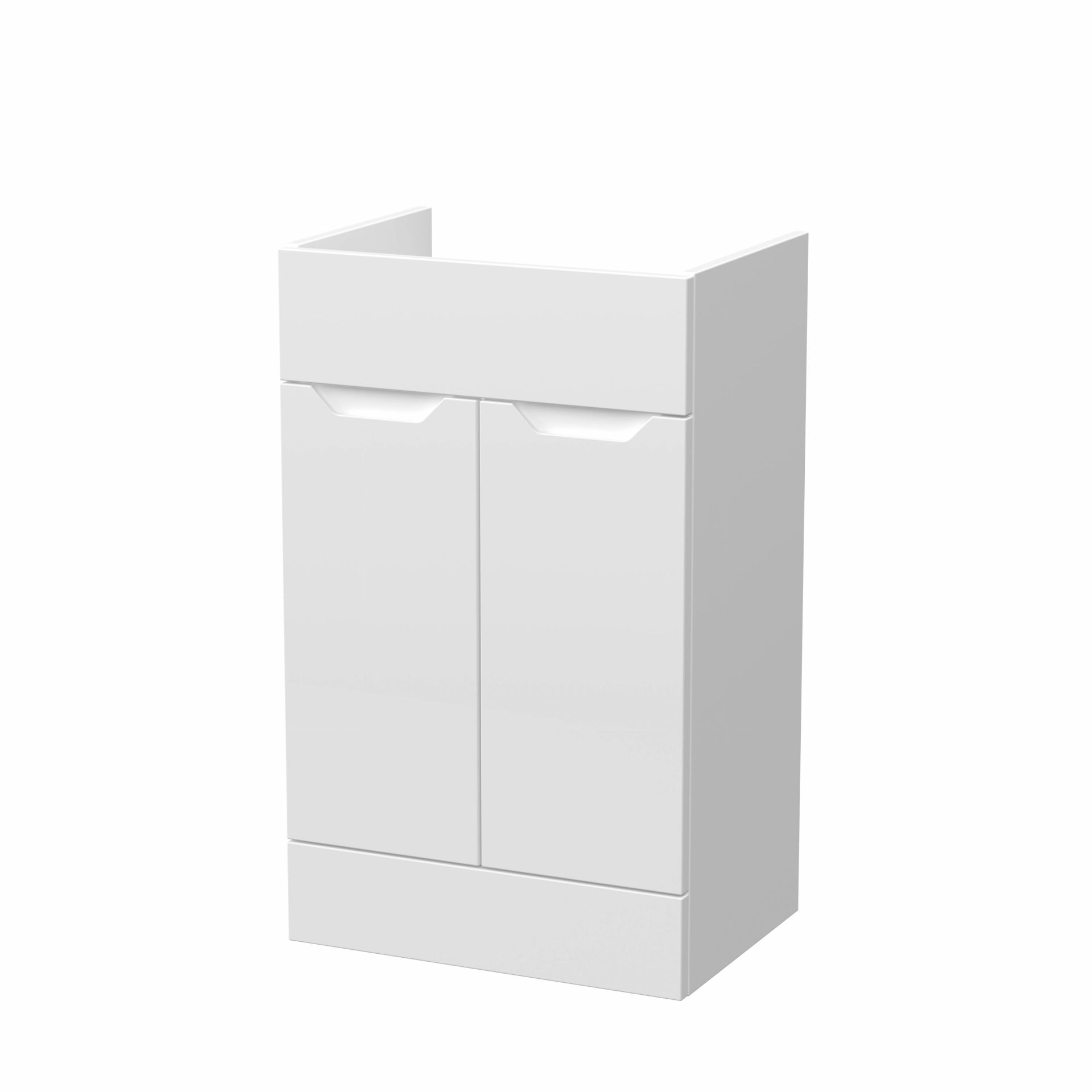 Nuie Lux Loave 500mm 2 Door Standard Floorstanding Unit – Matt White