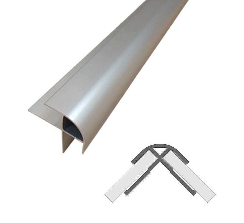 Abacus M1 Series External Corner Profile 10mm Satin Aluminium