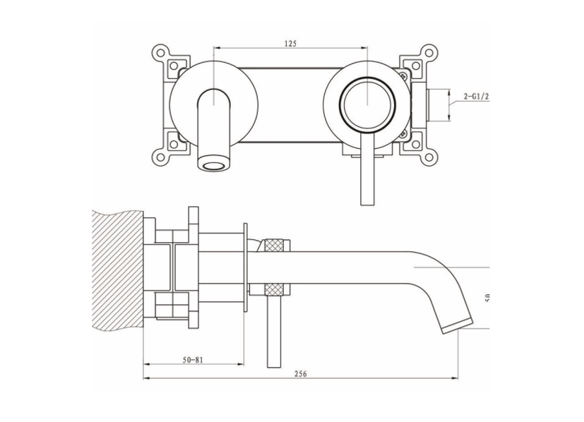 Aqualla Kyloe Wall Mounted Basin Mixer with Waste – Chrome