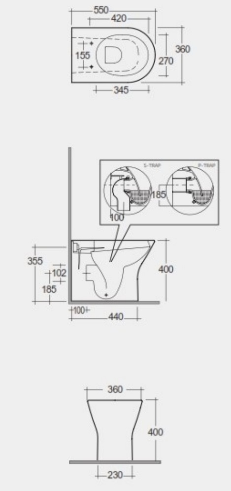 Rak-Feeling Rimless Back to Wall WC & Soft Close Seat – Matt White