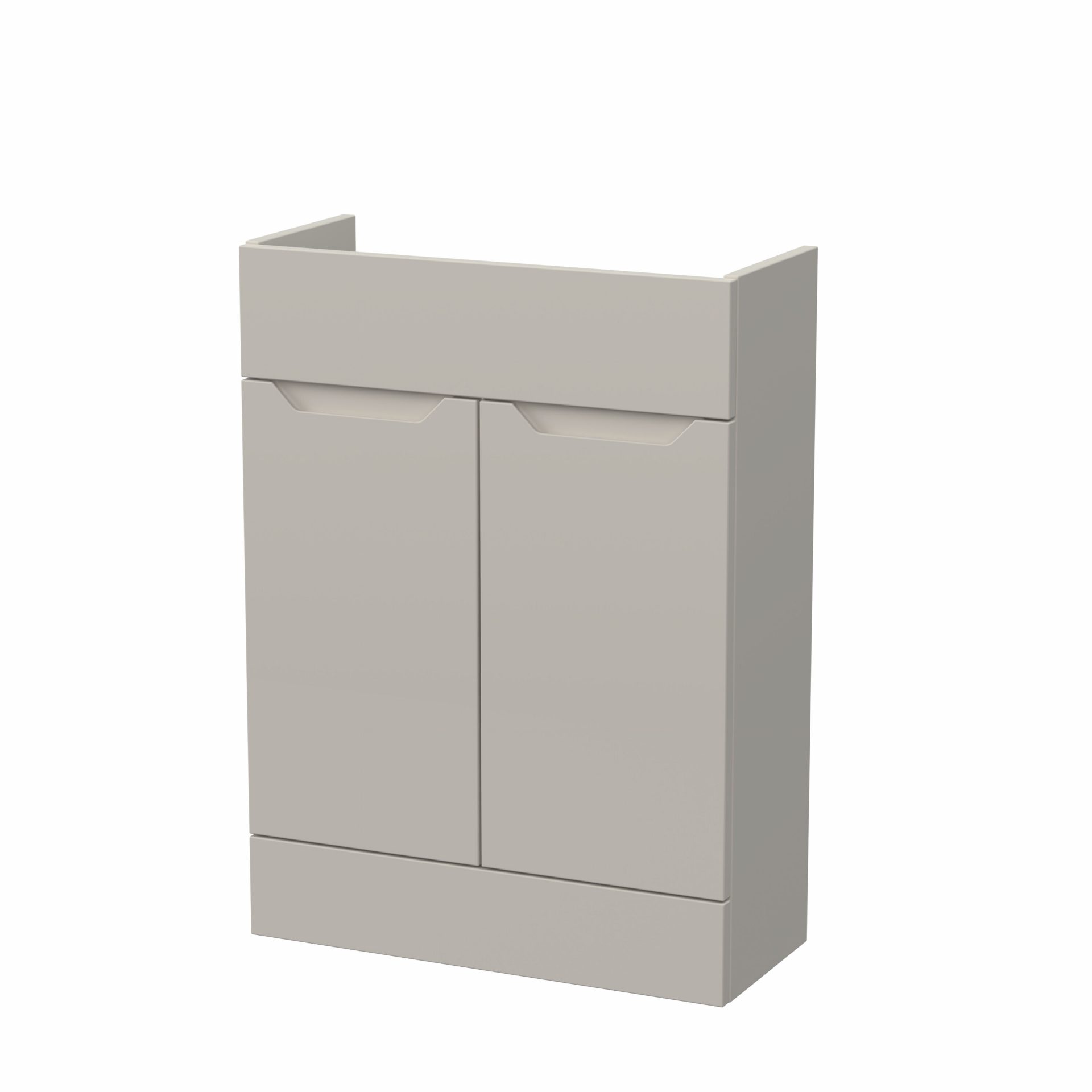 Nuie Lux Loave 600mm 2 Door Slim Floorstanding Unit – Pebble Grey