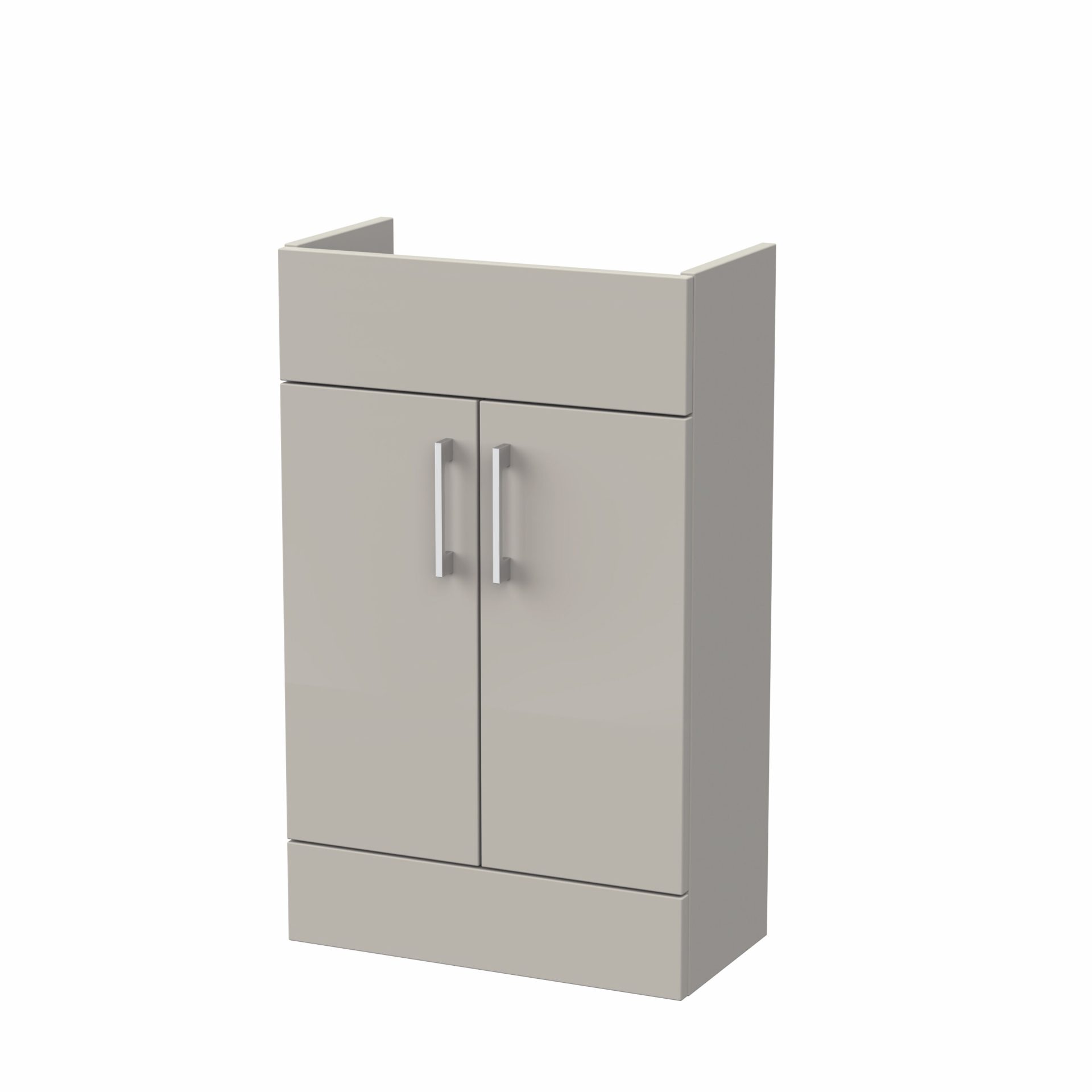 Nuie Lux Krest 500mm 2 Door Slim Floorstanding Unit – Pebble Grey