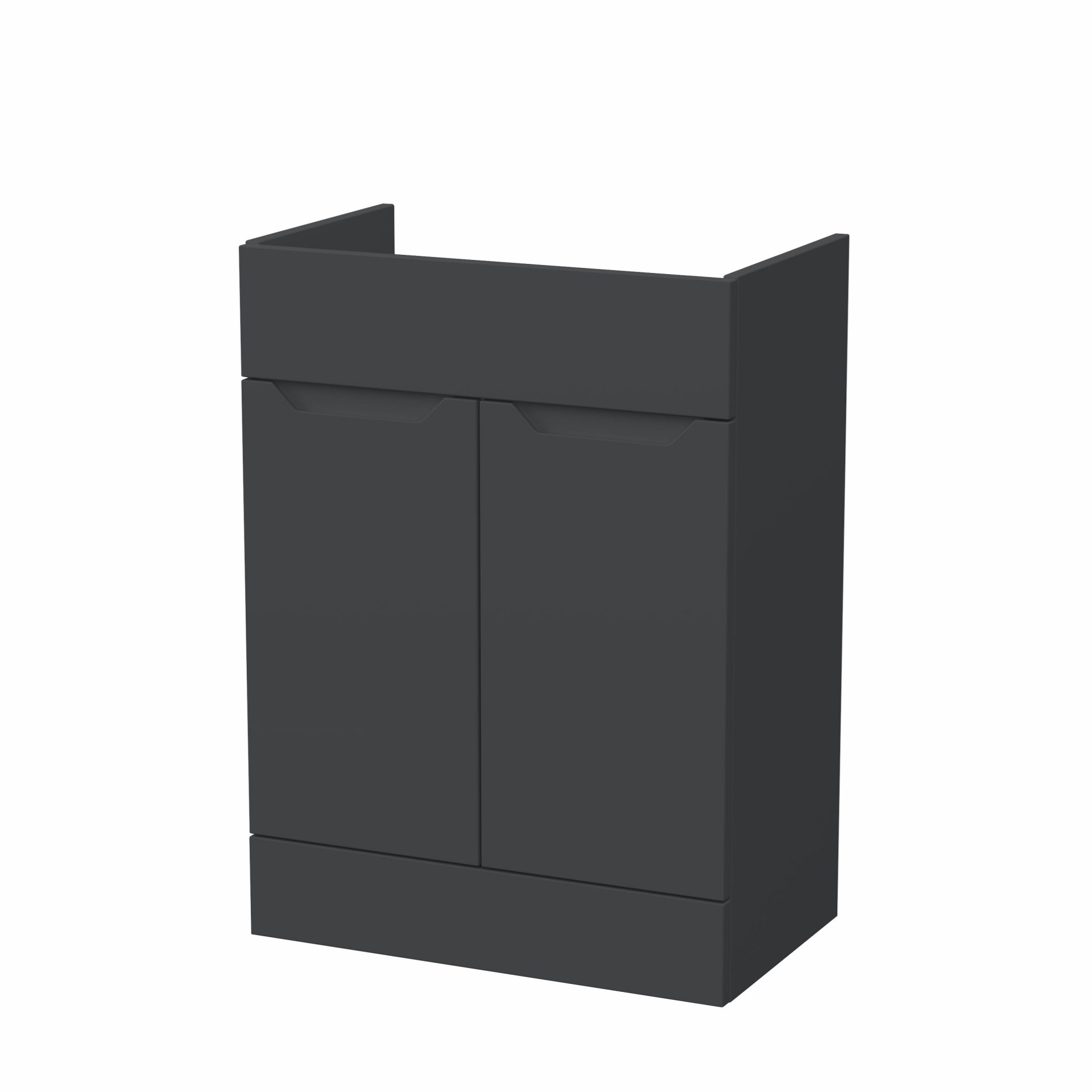 Nuie Lux Loave 600mm 2 Door Standard Floorstanding Unit – Soft Black