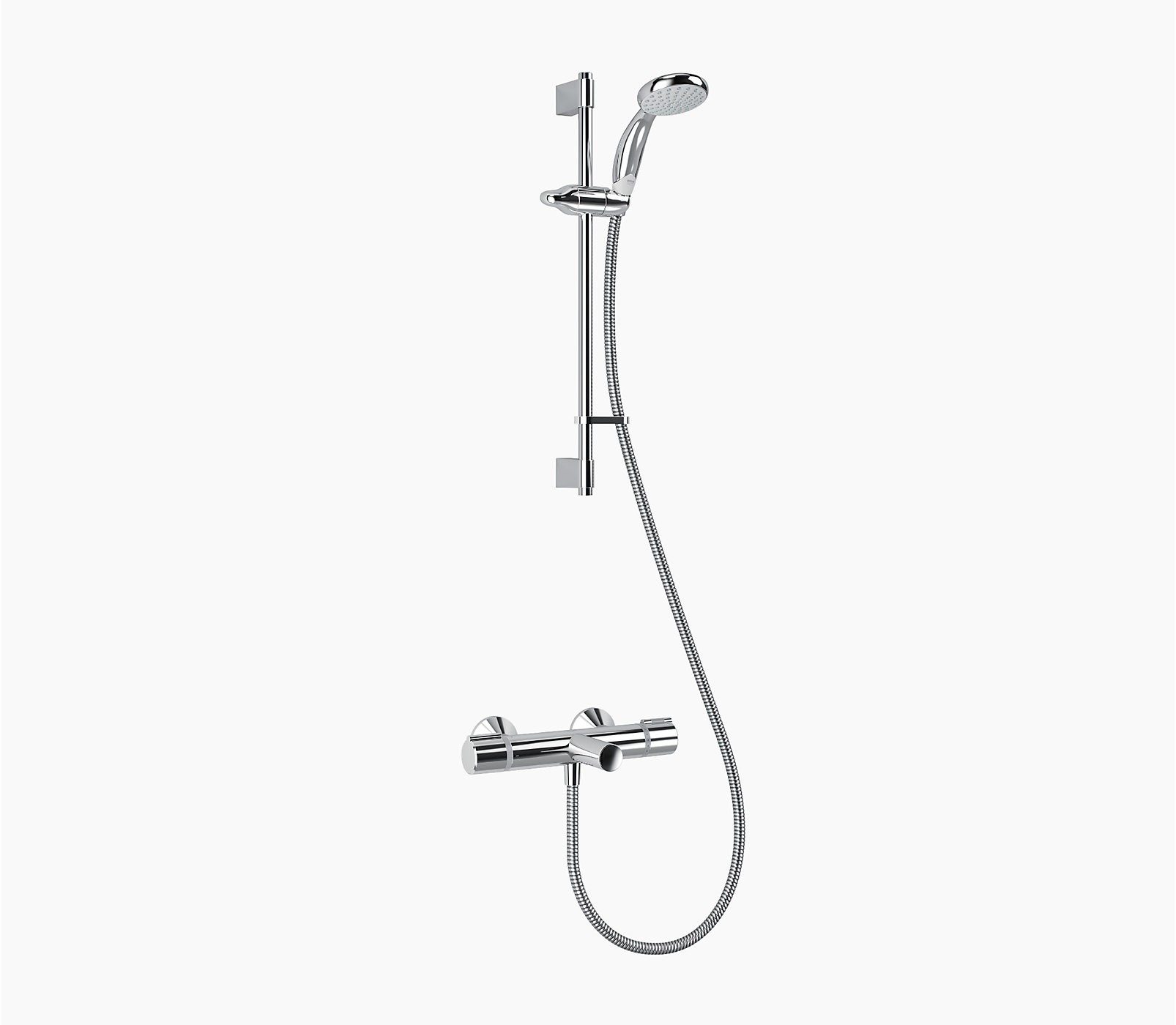 Mira React Bath Shower Mixer – Wall Mount – Chrome