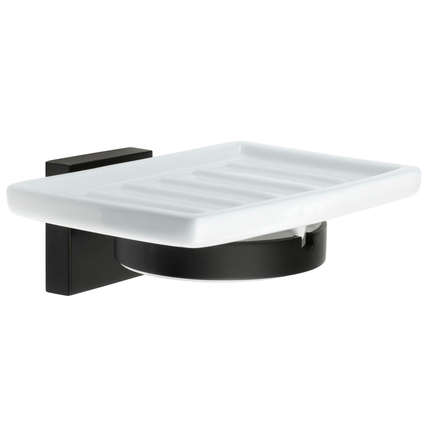 Smedbo House Holder with Soap Dish – Matt Black/Porcelain