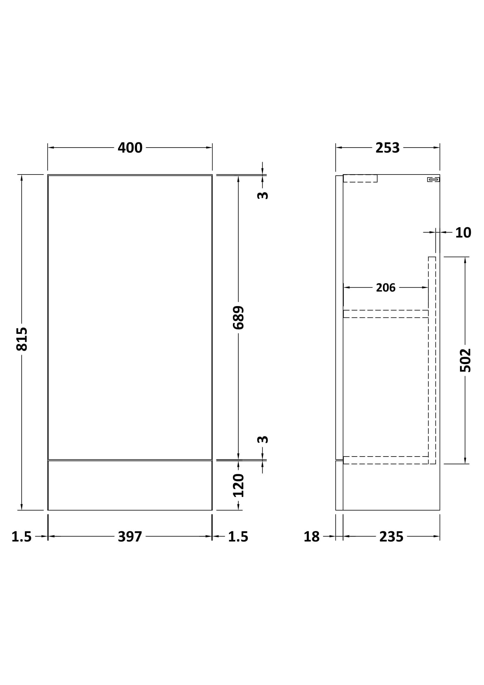 Nuie Lux Krest 400mm 1 Door Slim Floorstanding Base Unit – Matt White