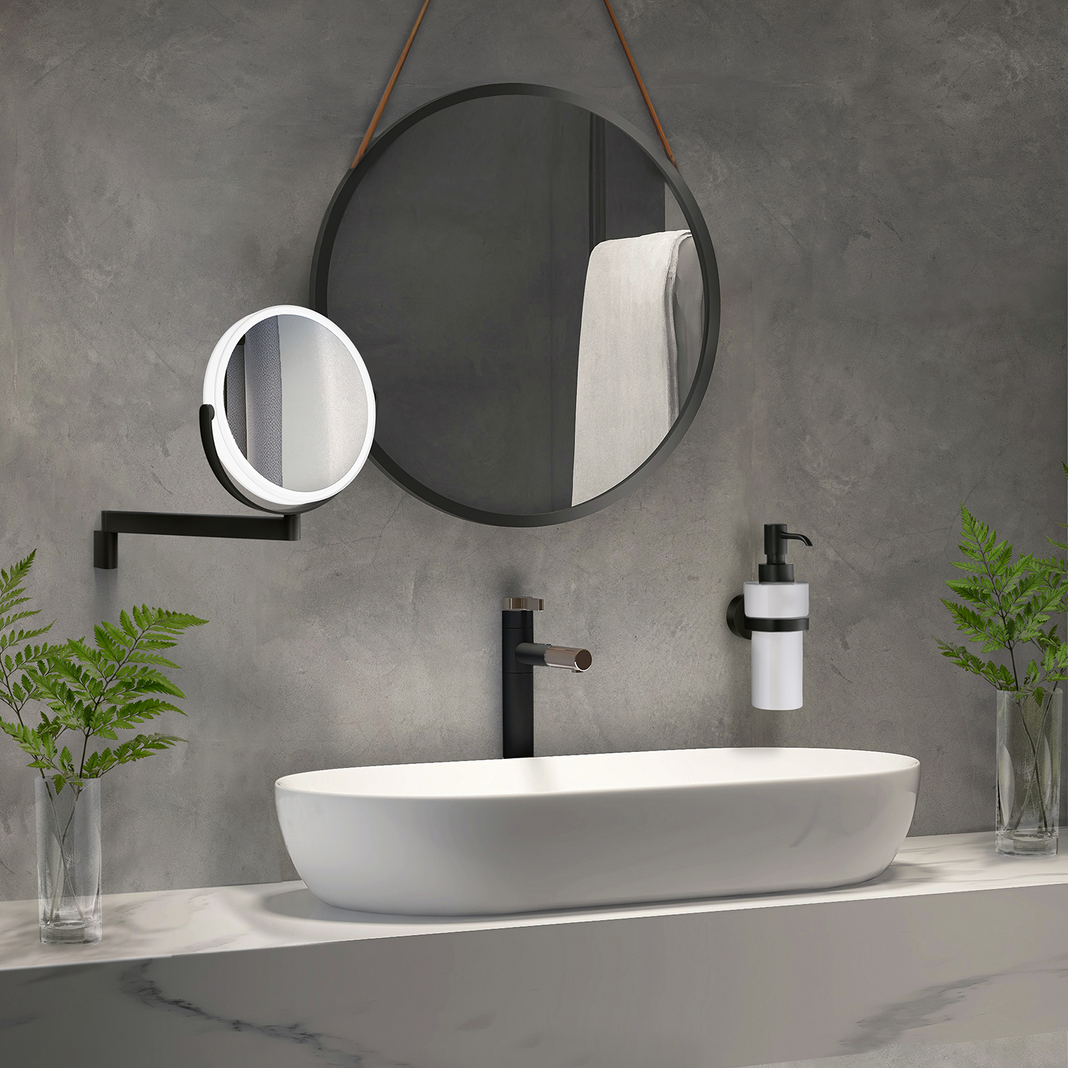 Smedbo Outline LED Shaving Make-Up Mirror – Matt Black