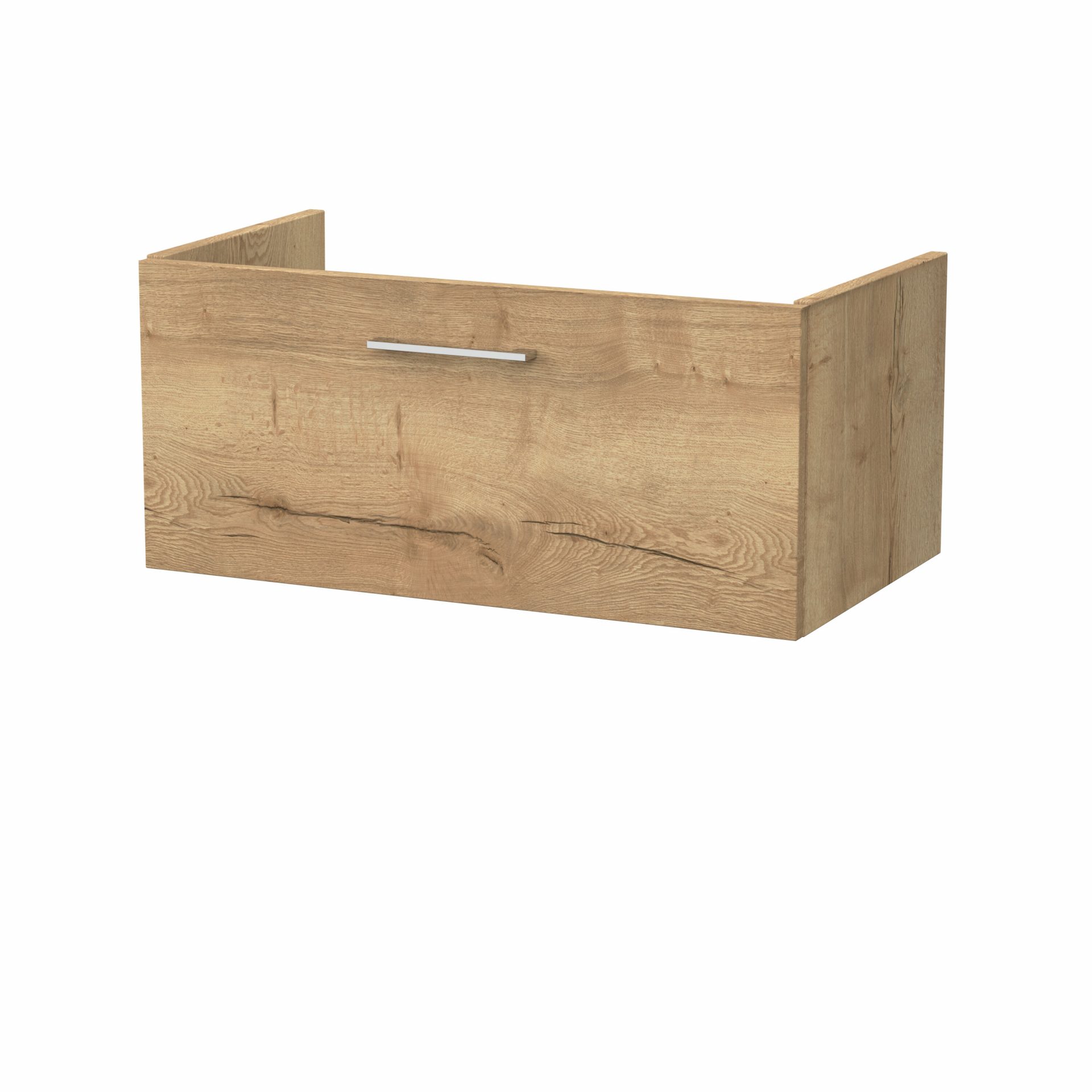 Nuie Lux Kivo 800mm 1 Drawer Wall Hung Vanity Unit – Autumn Oak